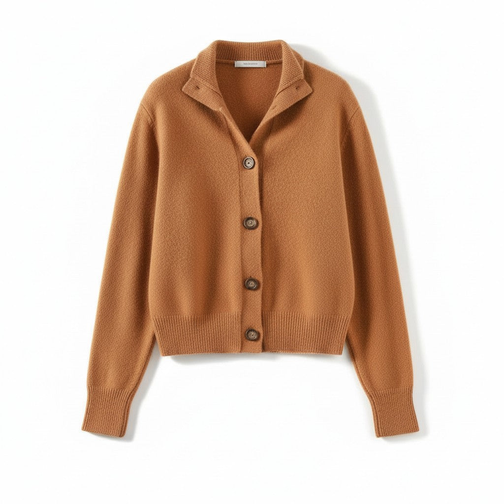 Women’s Cashmere Wool Vest with Collar and Buttons-Bon Voyage Vintage