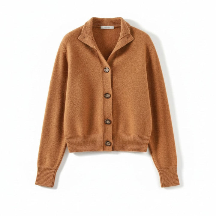 Women’s Cashmere Wool Vest with Collar and Buttons-Bon Voyage Vintage