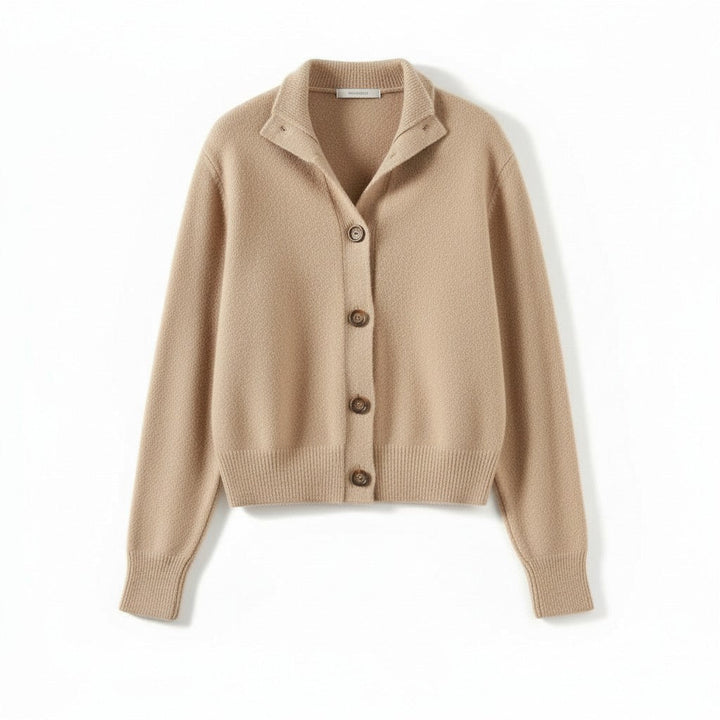 Women’s Cashmere Wool Vest with Collar and Buttons-Bon Voyage Vintage
