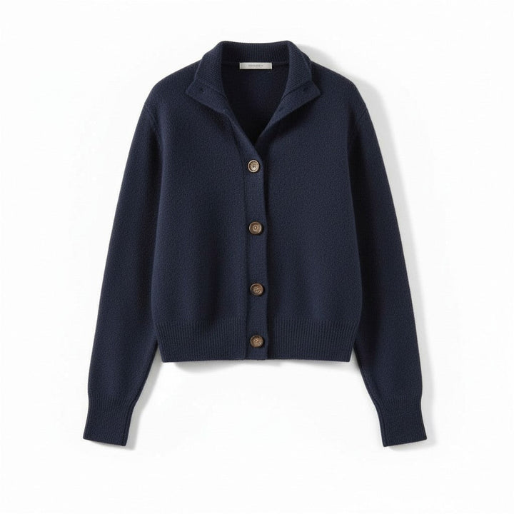 Women’s Cashmere Wool Vest with Collar and Buttons-Bon Voyage Vintage