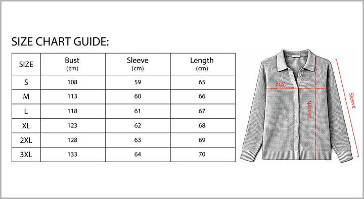 Women’s Casual Button Knitted Lapel Sweater – Long Sleeve Loose Fit Jumper-Bon Voyage Vintage