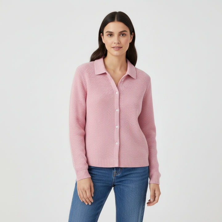Women’s Casual Button Knitted Lapel Sweater – Long Sleeve Loose Fit Jumper-Bon Voyage Vintage