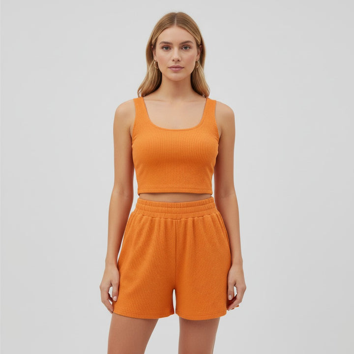 Women's Casual Knit Two Piece Lounge Outfit-Bon Voyage Vintage