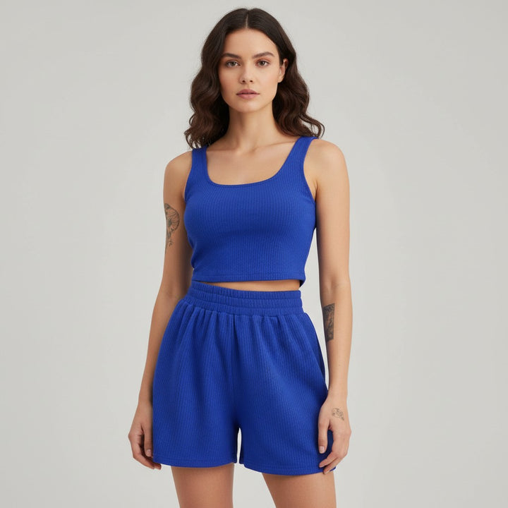 Women's Casual Knit Two Piece Lounge Outfit-Bon Voyage Vintage