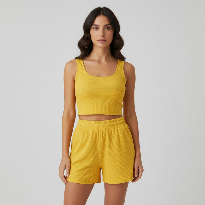 Women's Casual Knit Two Piece Lounge Outfit-Bon Voyage Vintage