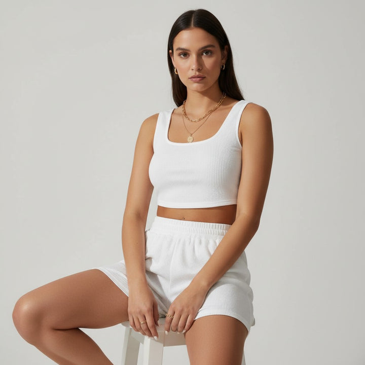 Women's Casual Knit Two Piece Lounge Outfit-Bon Voyage Vintage