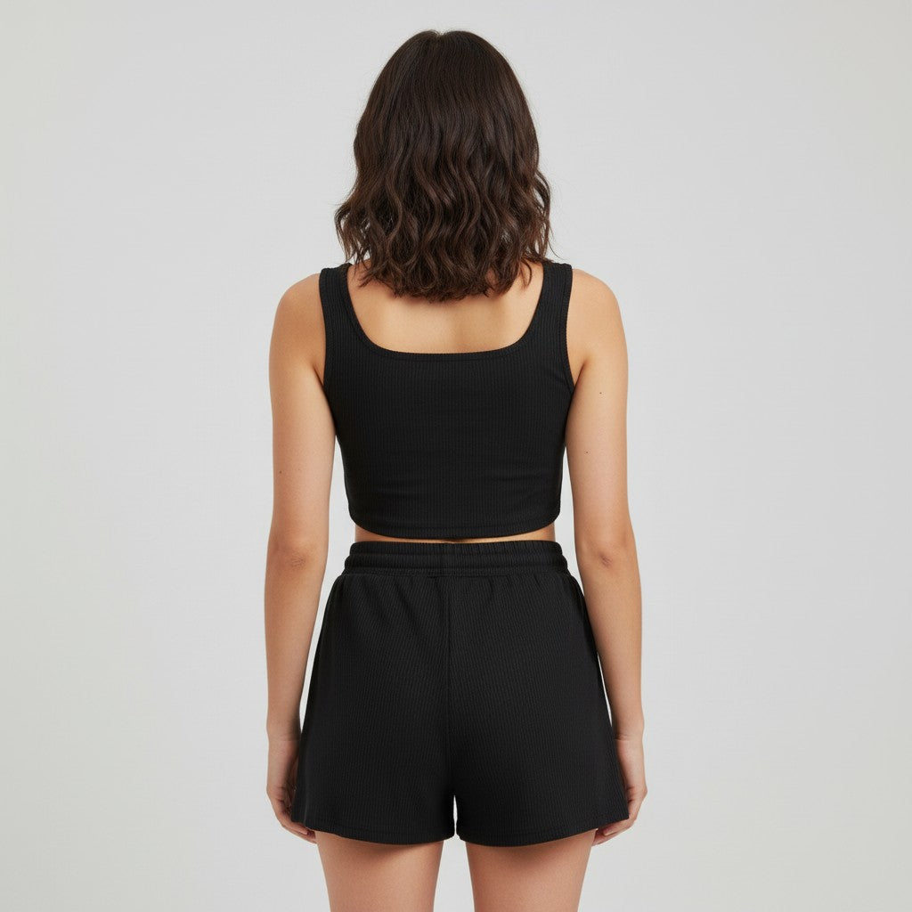 Women's Casual Knit Two Piece Lounge Outfit-Bon Voyage Vintage