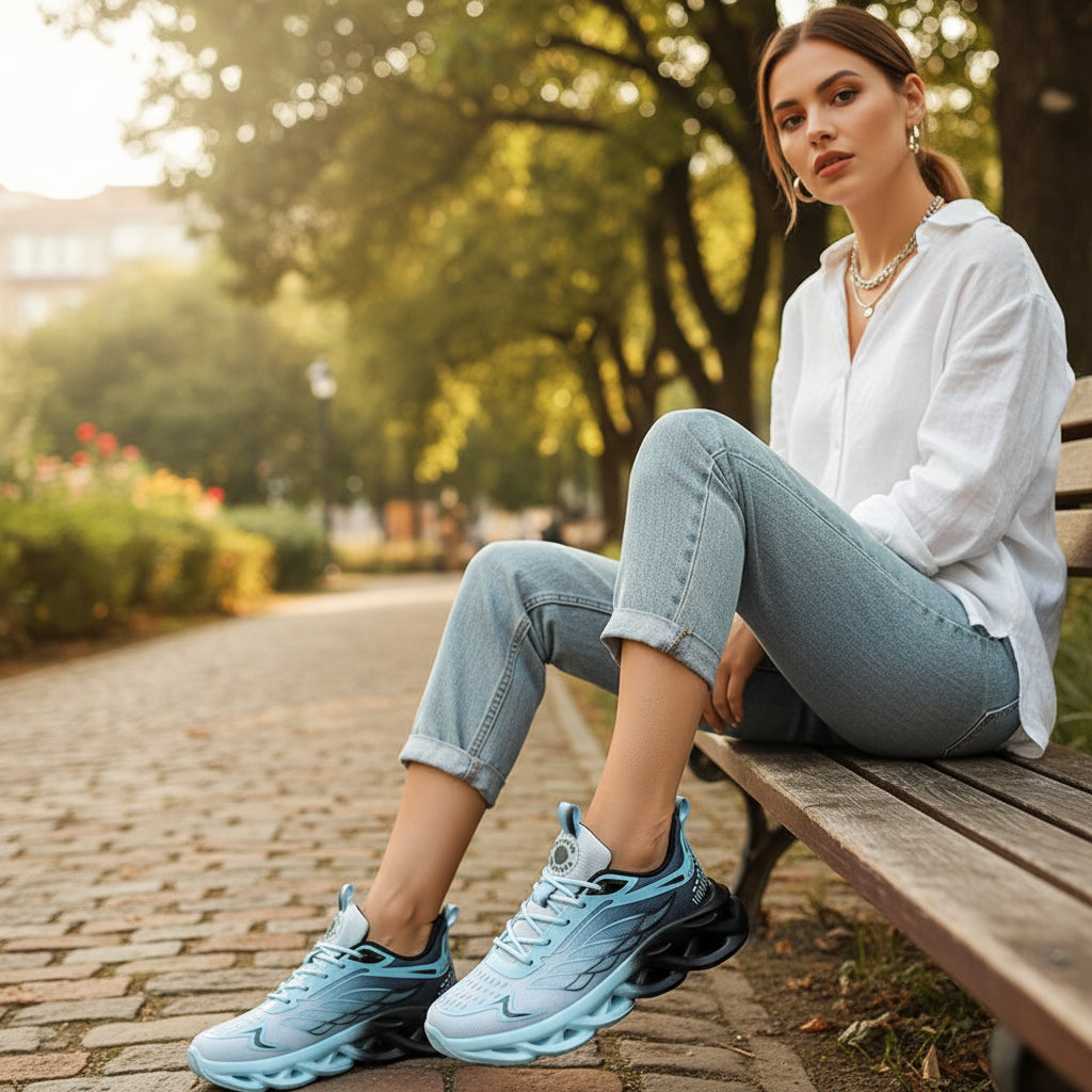 Women's Casual Lace-Up Lightweight Sneakers-Bon Voyage Vintage