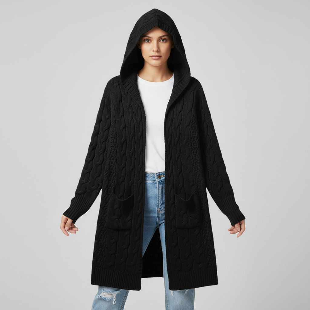 Women’s Casual Open Front Cardigan Sweater with Pockets-Bon Voyage Vintage