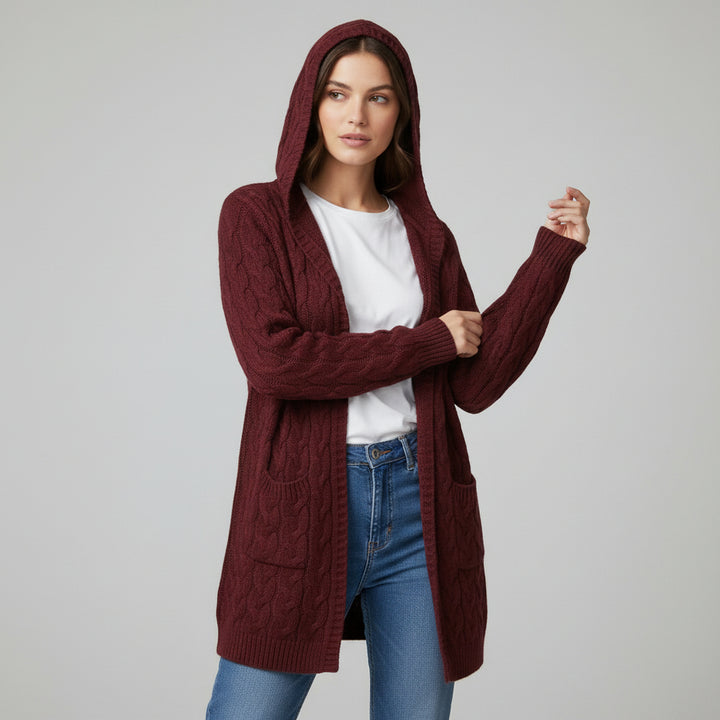 Women’s Casual Open Front Cardigan Sweater with Pockets-Bon Voyage Vintage