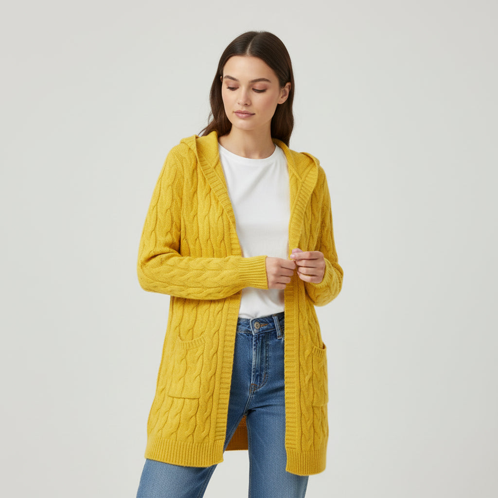 Women’s Casual Open Front Cardigan Sweater with Pockets-Bon Voyage Vintage