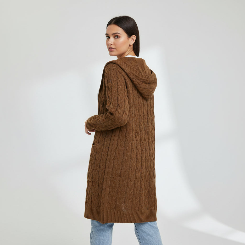 Women’s Casual Open Front Cardigan Sweater with Pockets-Bon Voyage Vintage