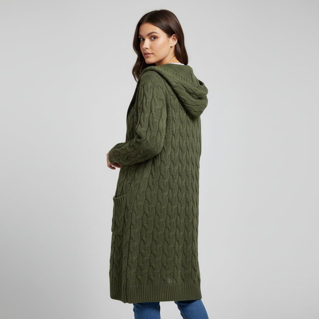 Women’s Casual Open Front Cardigan Sweater with Pockets-Bon Voyage Vintage