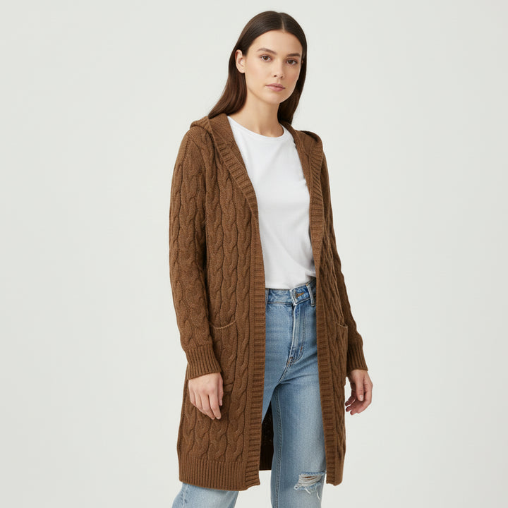 Women’s Casual Open Front Cardigan Sweater with Pockets-Bon Voyage Vintage