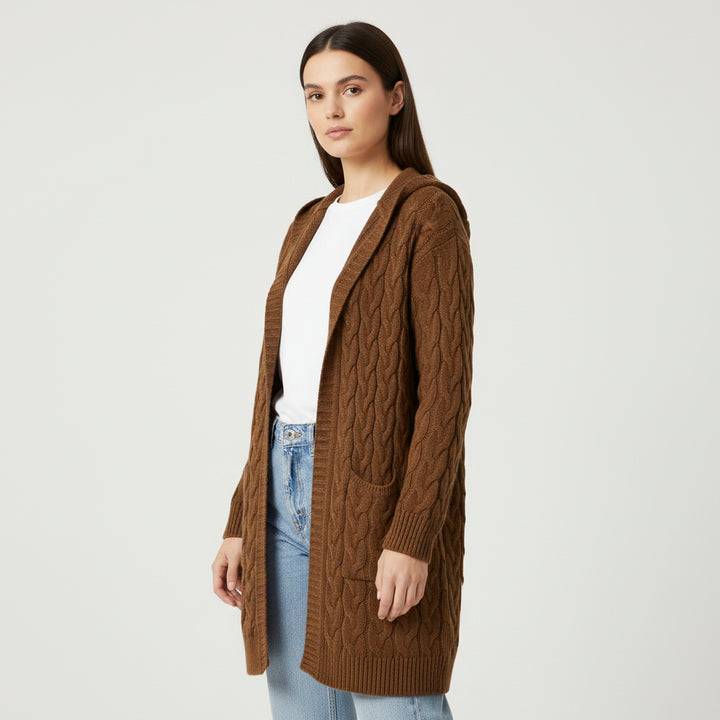 Women’s Casual Open Front Cardigan Sweater with Pockets-Bon Voyage Vintage