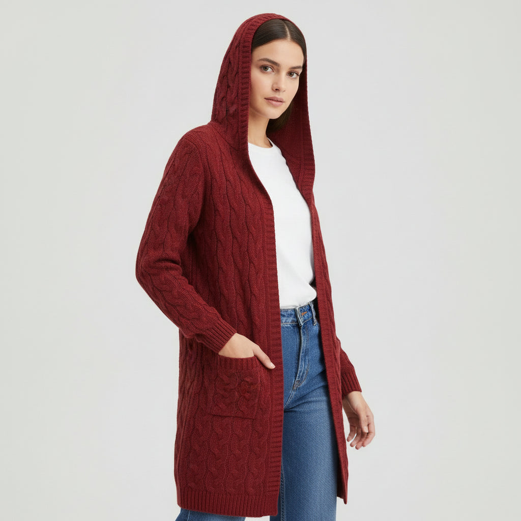 Women’s Casual Open Front Cardigan Sweater with Pockets-Bon Voyage Vintage