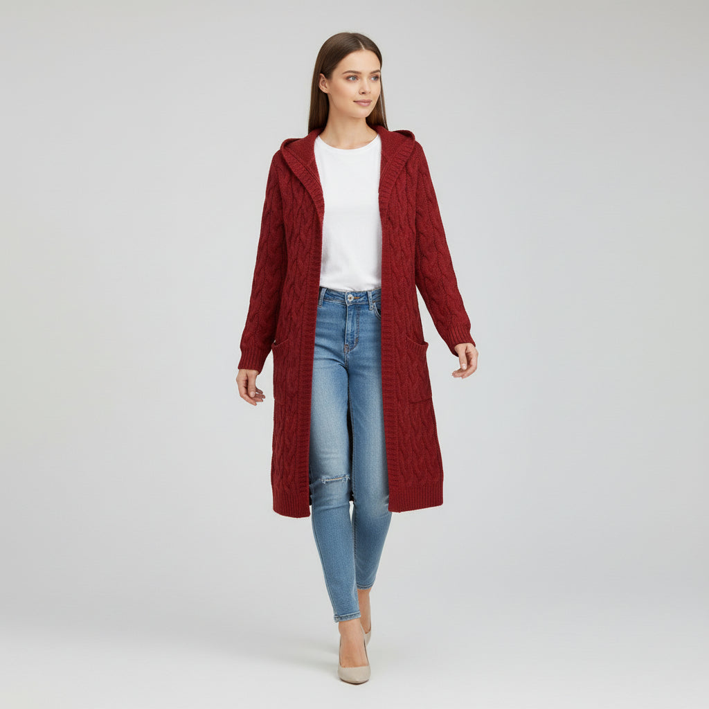 Women’s Casual Open Front Cardigan Sweater with Pockets-Bon Voyage Vintage