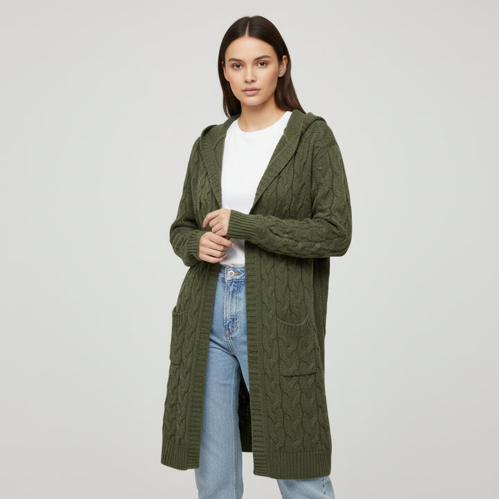 Women’s Casual Open Front Cardigan Sweater with Pockets-Bon Voyage Vintage