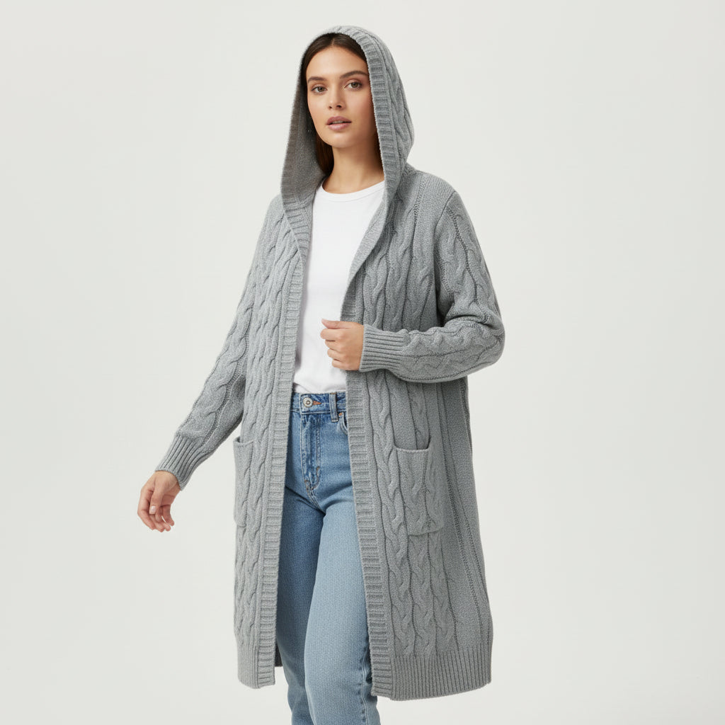 Women’s Casual Open Front Cardigan Sweater with Pockets-Bon Voyage Vintage