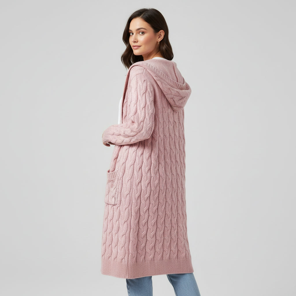 Women’s Casual Open Front Cardigan Sweater with Pockets-Bon Voyage Vintage