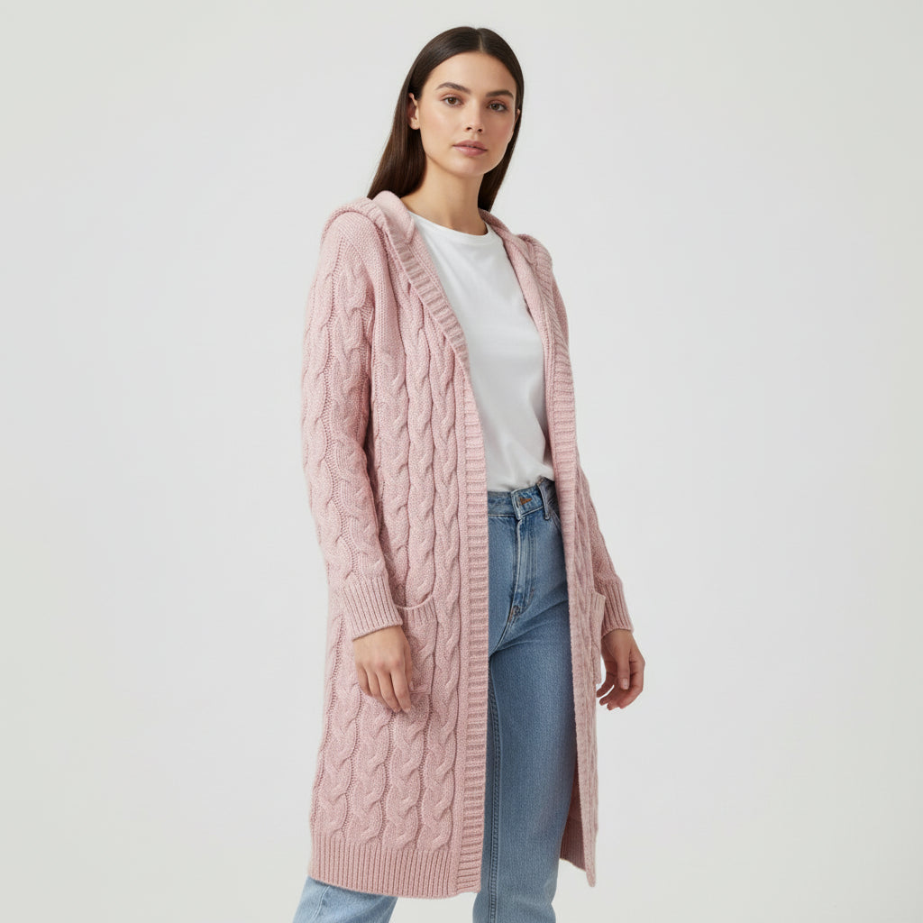 Women’s Casual Open Front Cardigan Sweater with Pockets-Bon Voyage Vintage