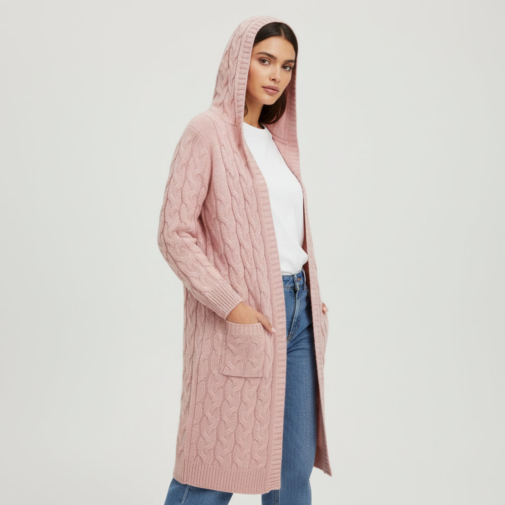 Women’s Casual Open Front Cardigan Sweater with Pockets-Bon Voyage Vintage