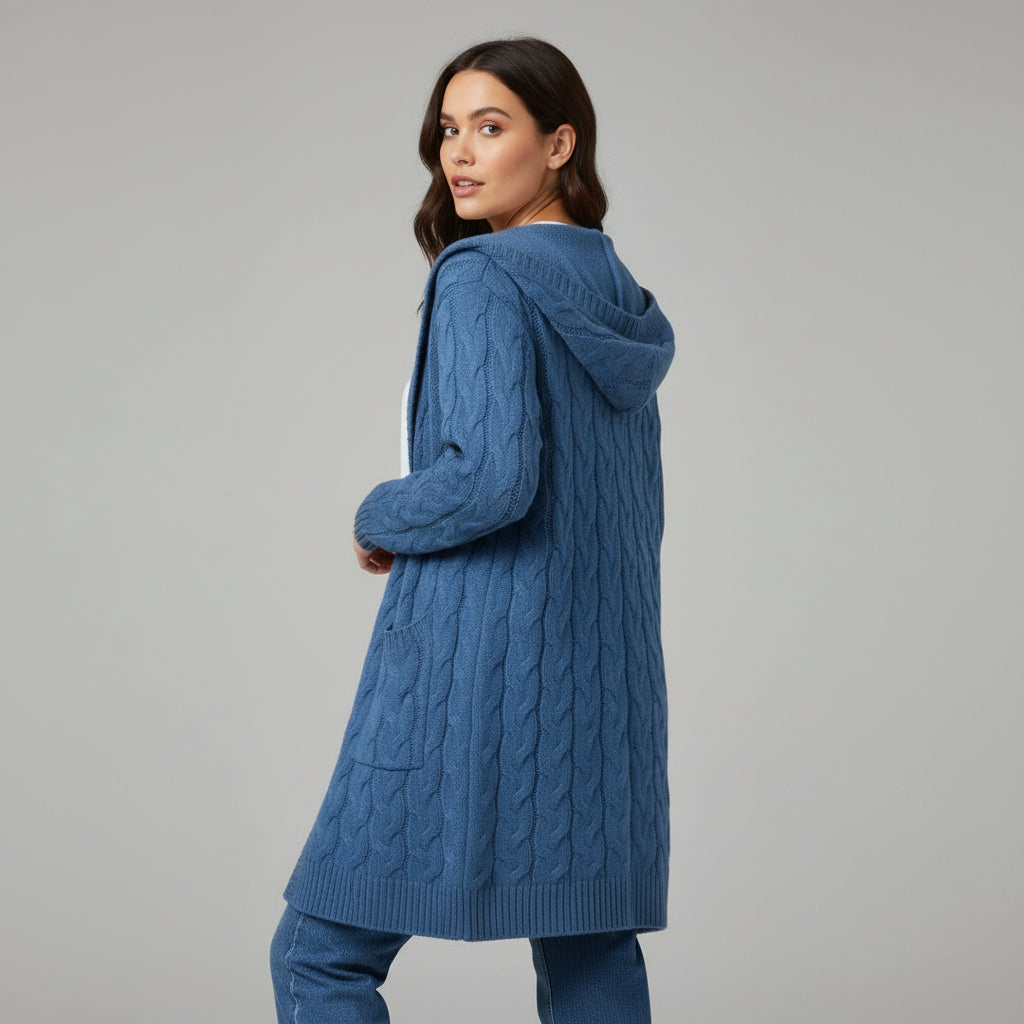 Women’s Casual Open Front Cardigan Sweater with Pockets-Bon Voyage Vintage