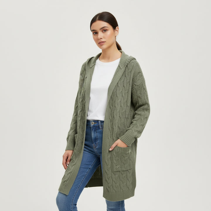Women’s Casual Open Front Cardigan Sweater with Pockets-Bon Voyage Vintage
