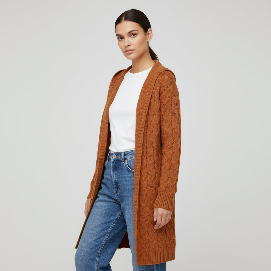 Women’s Casual Open Front Cardigan Sweater with Pockets-Bon Voyage Vintage