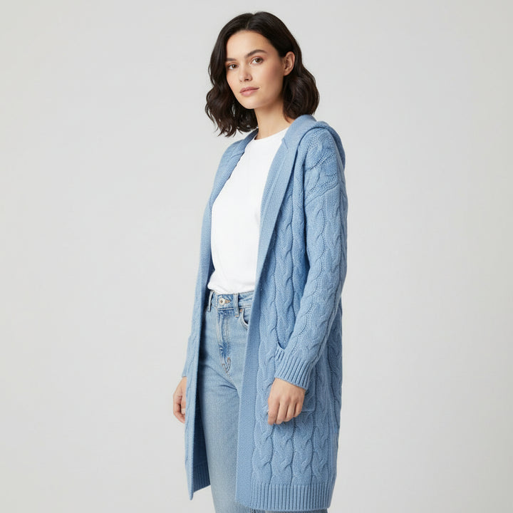Women’s Casual Open Front Cardigan Sweater with Pockets-Bon Voyage Vintage