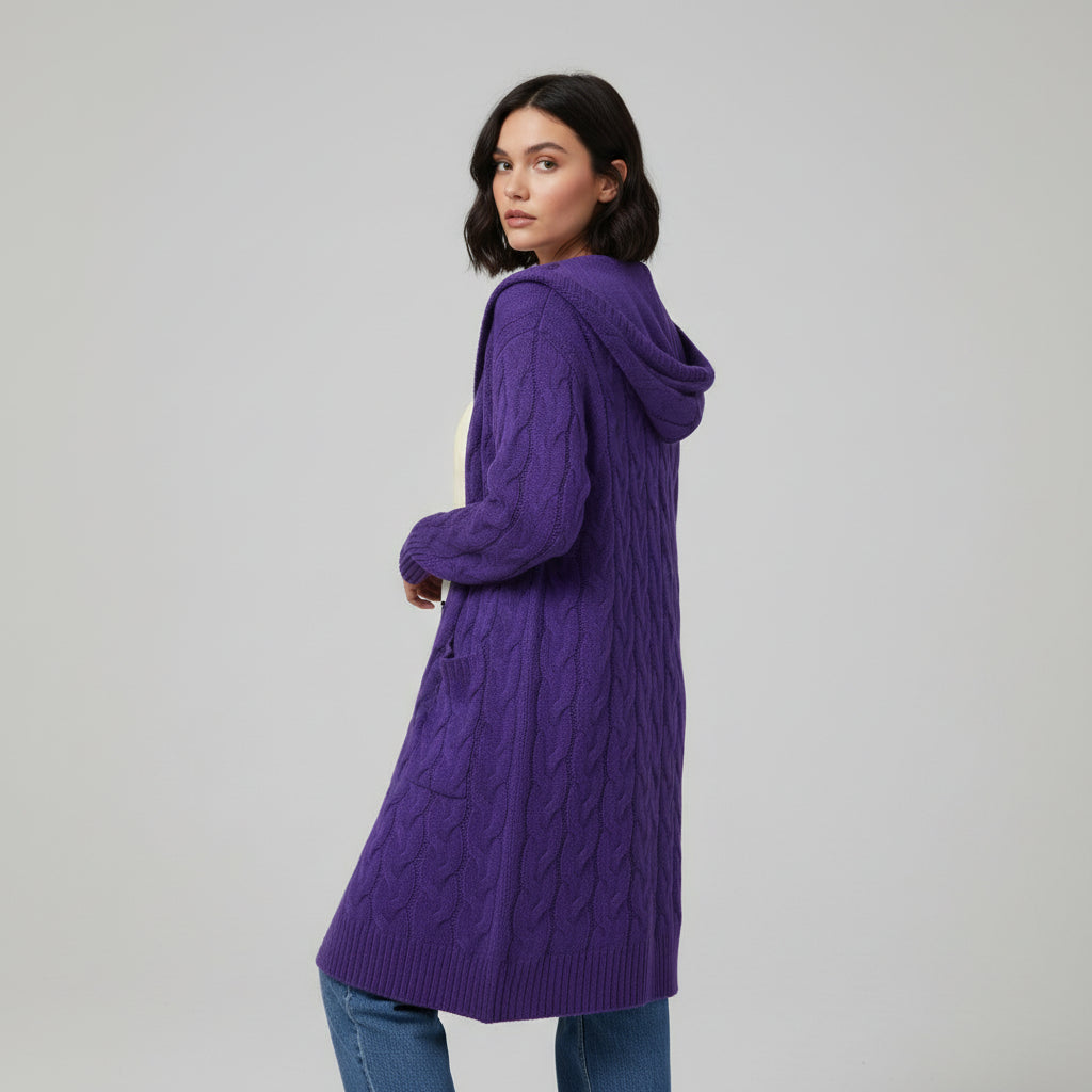 Women’s Casual Open Front Cardigan Sweater with Pockets-Bon Voyage Vintage