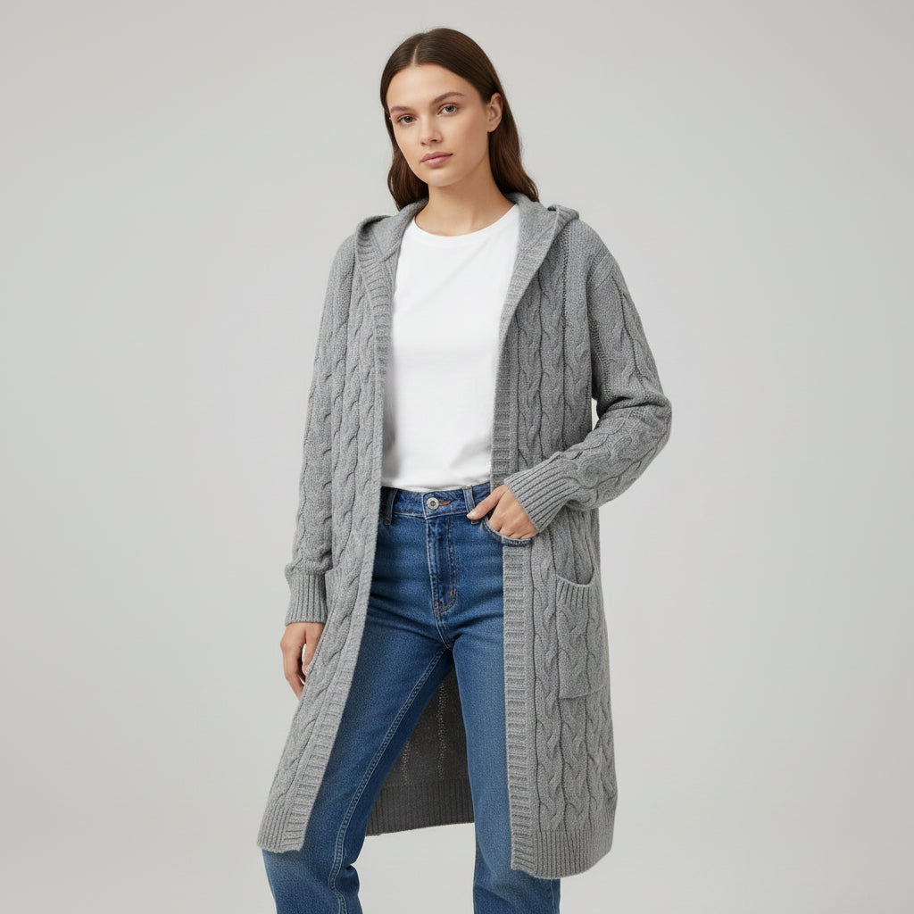 Women’s Casual Open Front Cardigan Sweater with Pockets-Bon Voyage Vintage