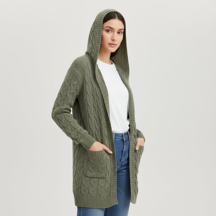 Women’s Casual Open Front Cardigan Sweater with Pockets-Bon Voyage Vintage