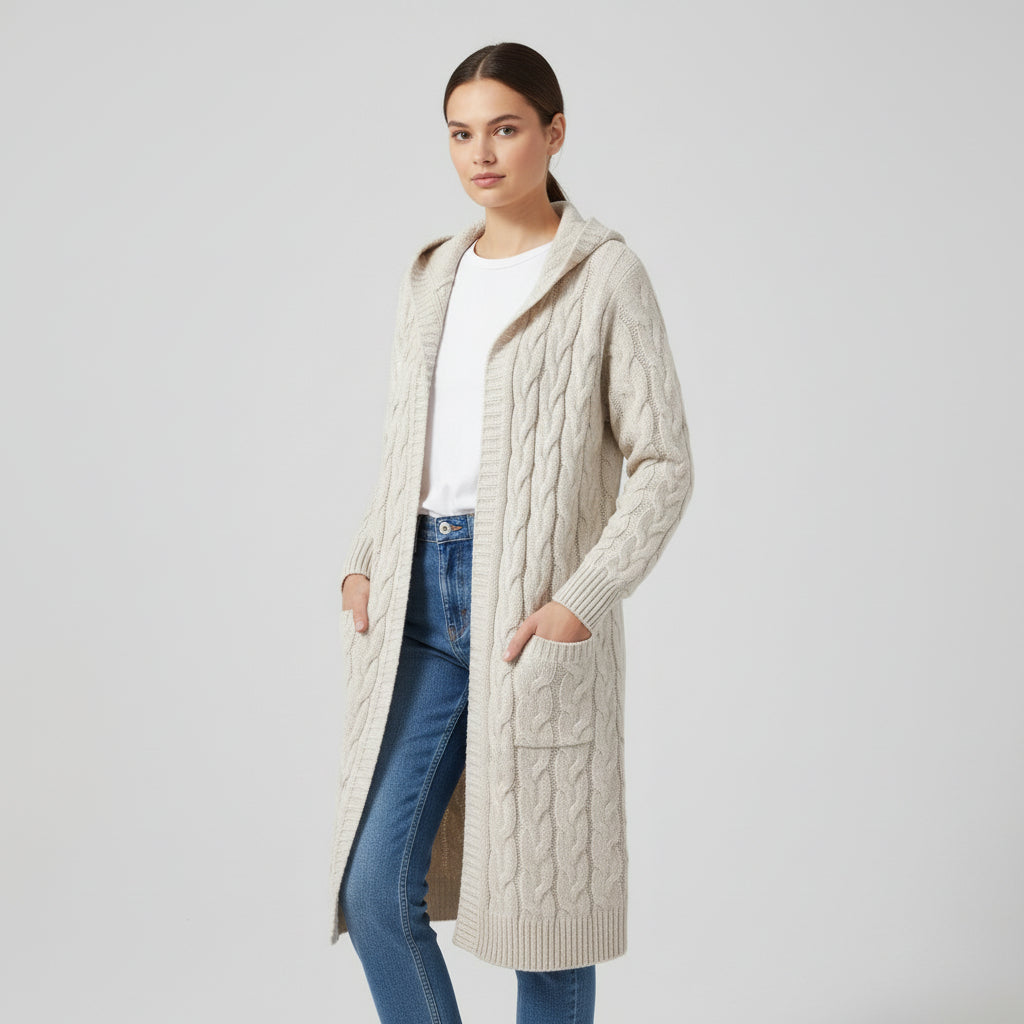 Women’s Casual Open Front Cardigan Sweater with Pockets-Bon Voyage Vintage