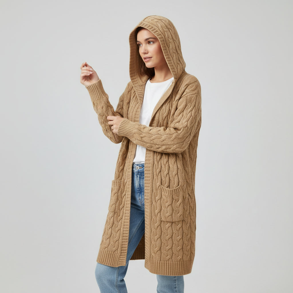 Women’s Casual Open Front Cardigan Sweater with Pockets-Bon Voyage Vintage