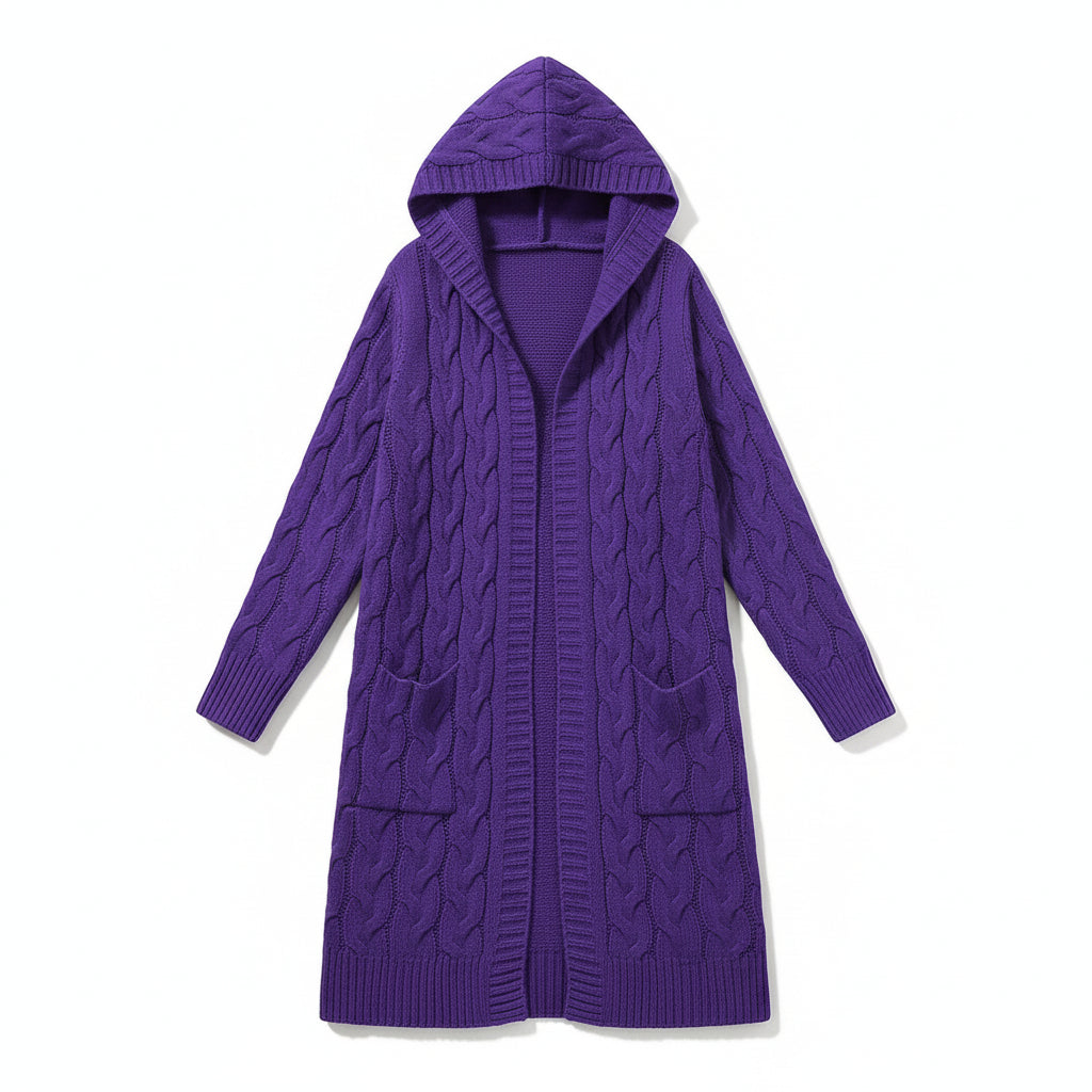 Women’s Casual Open Front Cardigan Sweater with Pockets-Bon Voyage Vintage