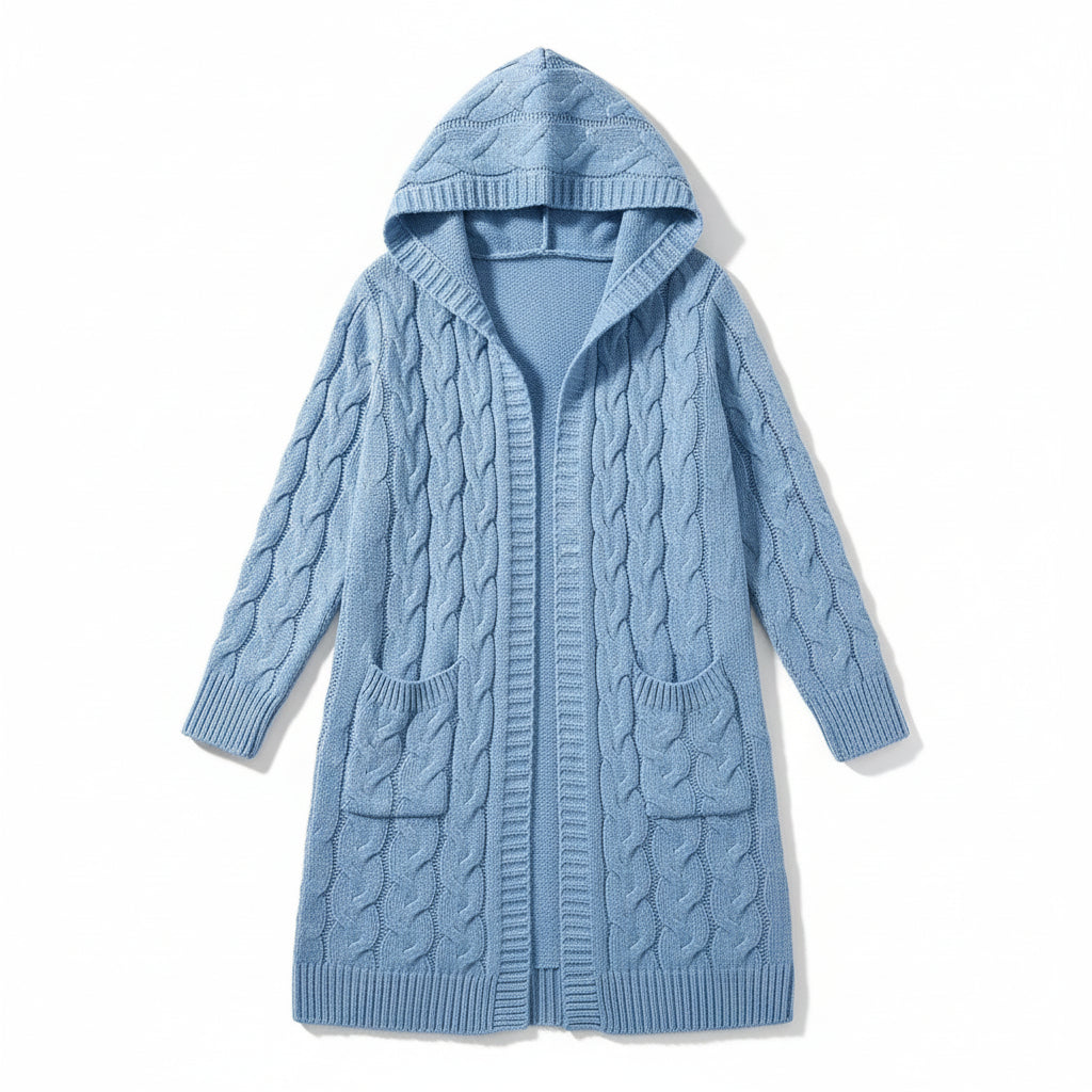 Women’s Casual Open Front Cardigan Sweater with Pockets-Bon Voyage Vintage