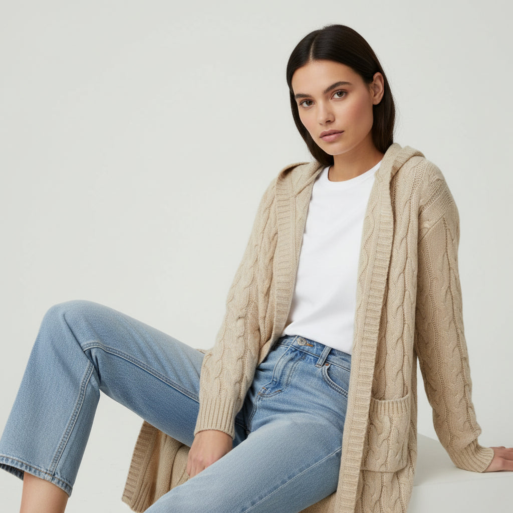 Women’s Casual Open Front Cardigan Sweater with Pockets-Bon Voyage Vintage