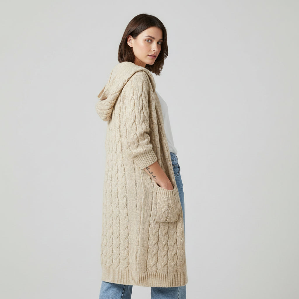 Women’s Casual Open Front Cardigan Sweater with Pockets-Bon Voyage Vintage