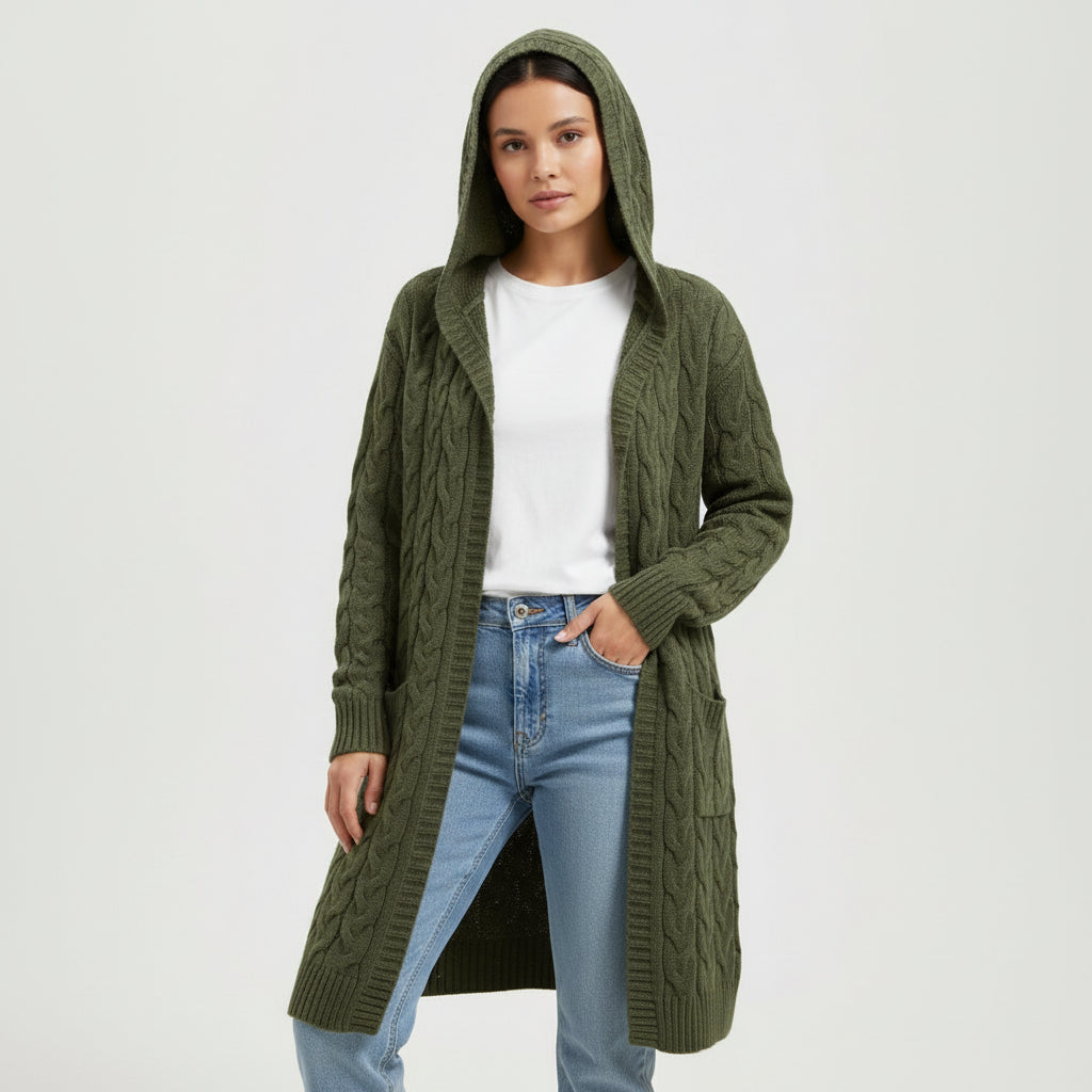 Women’s Casual Open Front Cardigan Sweater with Pockets-Bon Voyage Vintage