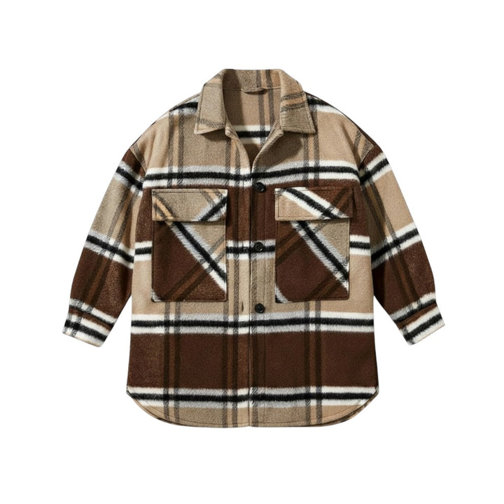 Women’s Checked Single-Breasted Coat-Bon Voyage Vintage