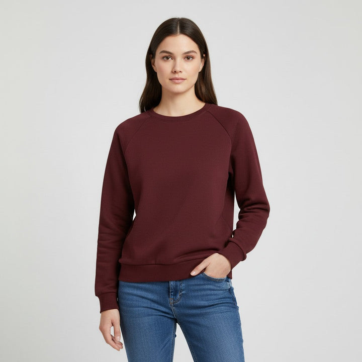 Women’s Cotton Sweatshirt Long Sleeve Casual Crewneck Pullover-Bon Voyage Vintage