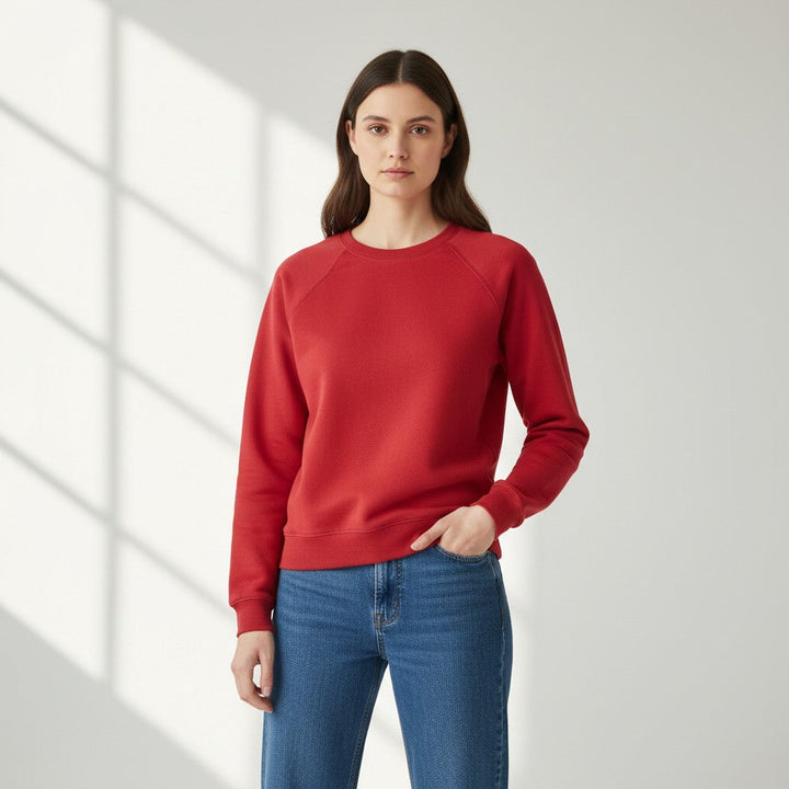 Women’s Cotton Sweatshirt Long Sleeve Casual Crewneck Pullover-Bon Voyage Vintage