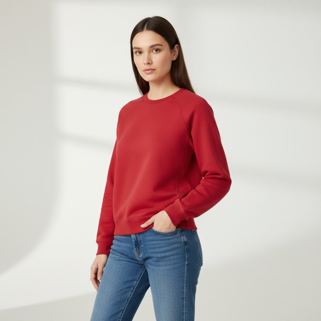 Women’s Cotton Sweatshirt Long Sleeve Casual Crewneck Pullover-Bon Voyage Vintage