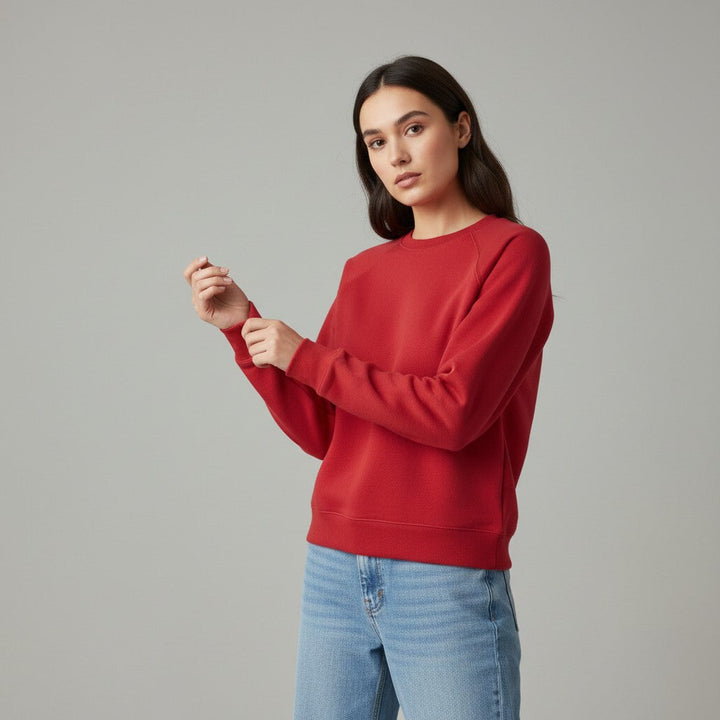 Women’s Cotton Sweatshirt Long Sleeve Casual Crewneck Pullover-Bon Voyage Vintage