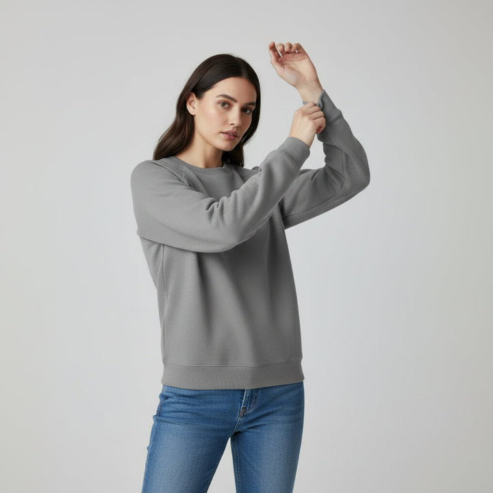 Women’s Cotton Sweatshirt Long Sleeve Casual Crewneck Pullover-Bon Voyage Vintage