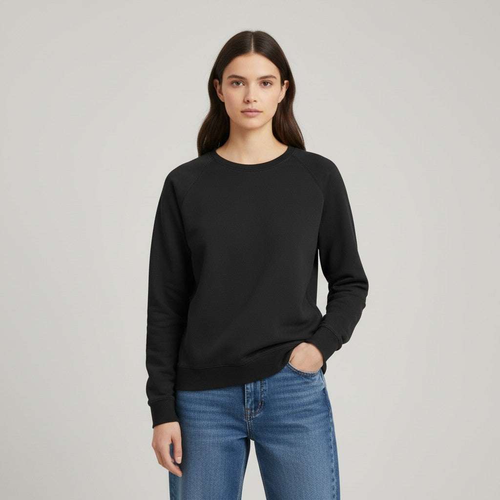 Women’s Cotton Sweatshirt Long Sleeve Casual Crewneck Pullover-Bon Voyage Vintage