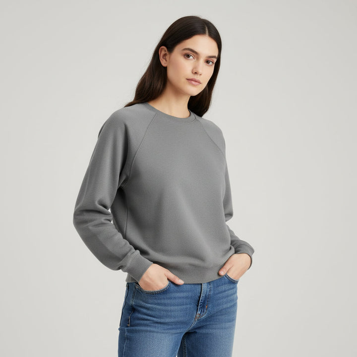 Women’s Cotton Sweatshirt Long Sleeve Casual Crewneck Pullover-Bon Voyage Vintage