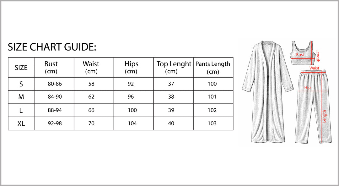 Women’s Cozy 3 Piece Pajama Set Crop Top, Wide-Leg Pants and Pullover Lounge Set-Bon Voyage Vintage