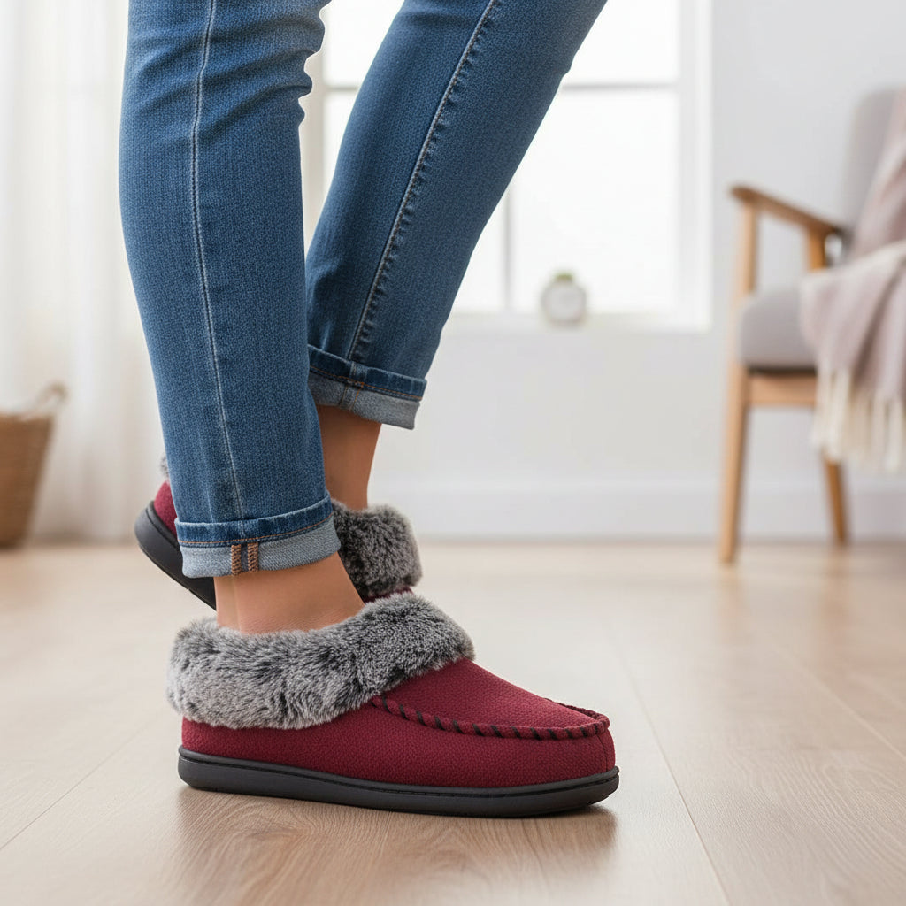 Women’s Cozy Non-Slip Slippers-Bon Voyage Vintage